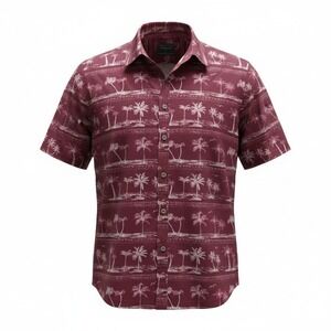 Texas A&M Polo Mens XL Maroon Palm Print Chiliwear Performance Hawaiian Vacation